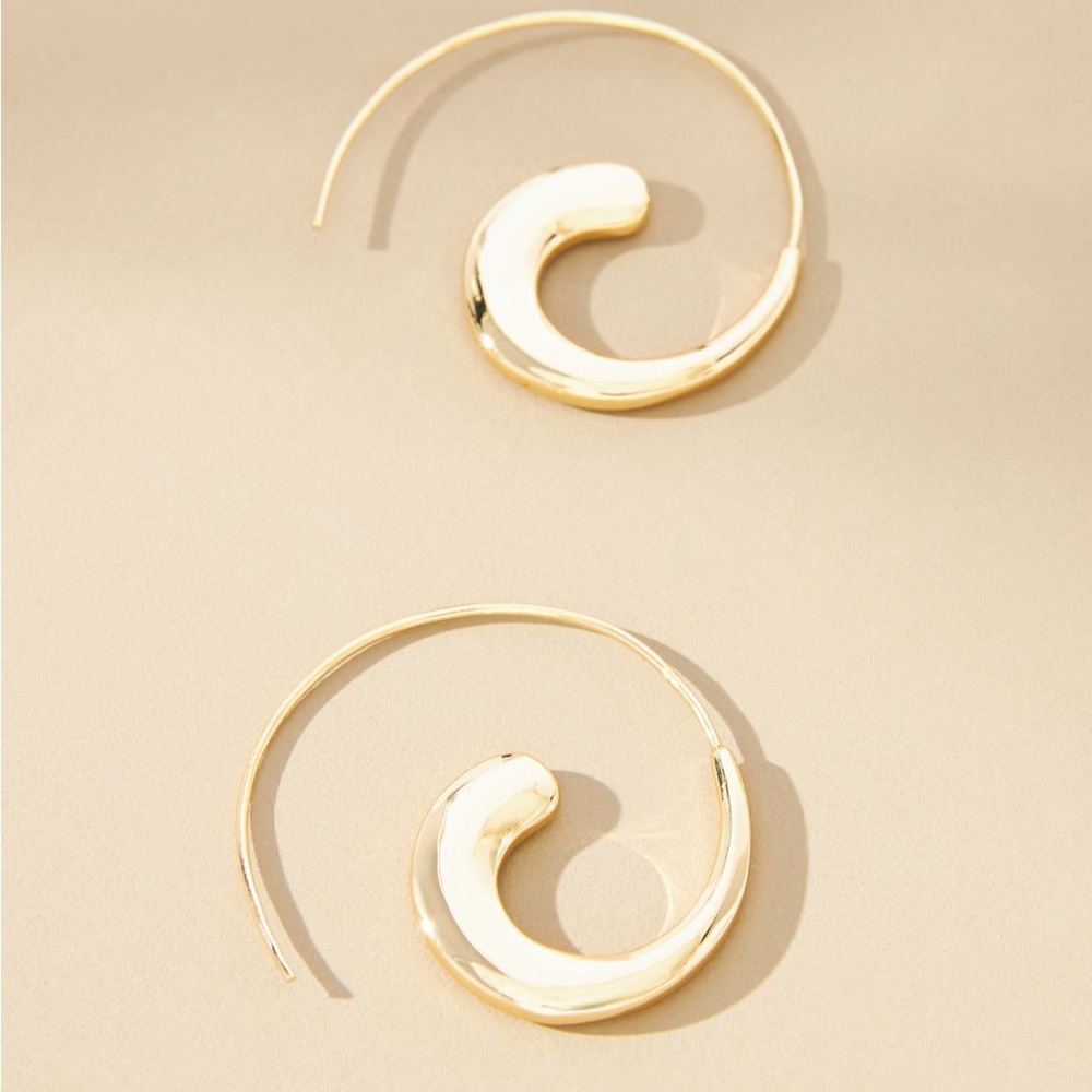 NWT Anthropologie Gold Spiral Earrings